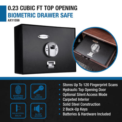 0.23 Cu. ft Top Opening Biometric Security Safe | AX11556