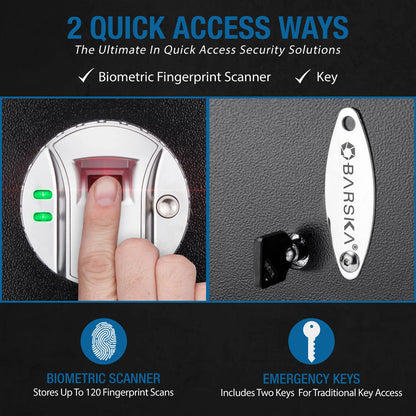 0.23 Cu. ft Top Opening Biometric Security Safe | AX11556