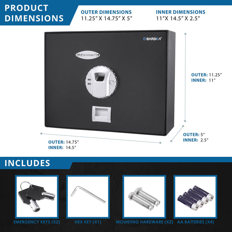 0.23 Cu. ft Top Opening Biometric Security Safe | AX11556