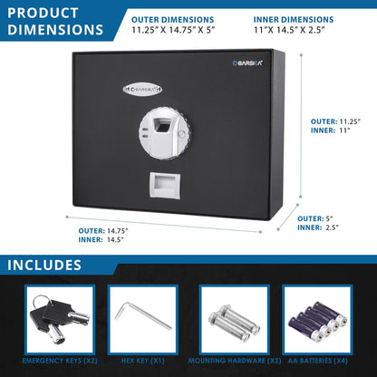 0.23 Cu. ft Top Opening Biometric Security Safe | AX11556