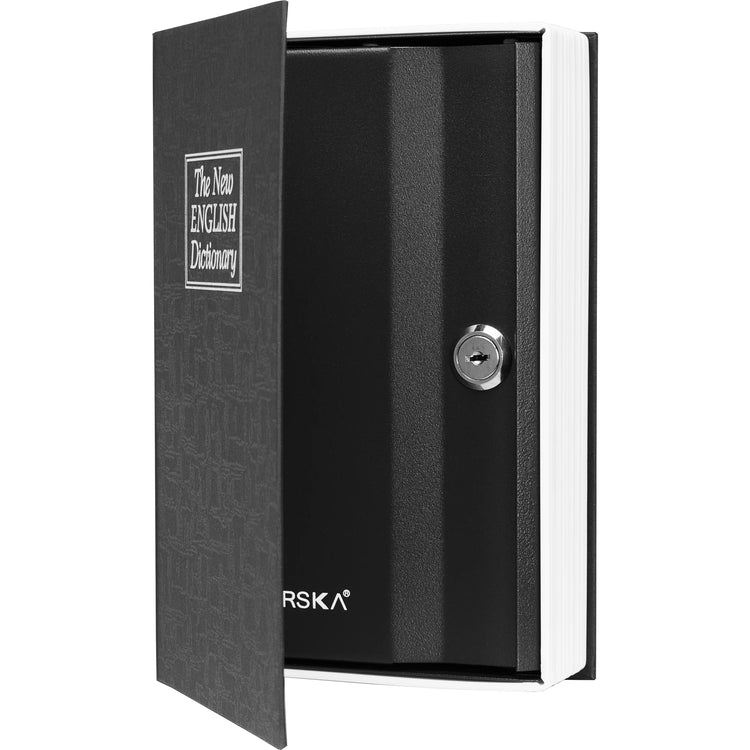 Dictionary Book Lock Box with Key Lock, Black | AX11680