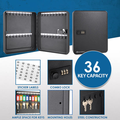 36 Capacity Fixed Position Key Cabinet with Combination Lock | AX11820