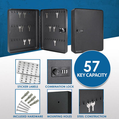 57 Capacity Fixed Position Key Cabinet with Combination Lock | AX11822