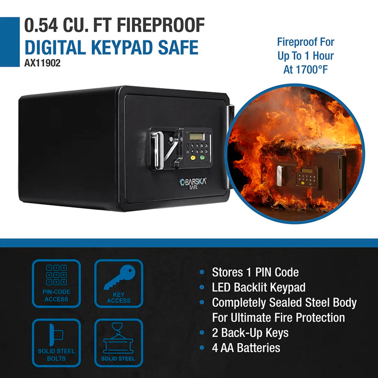 0.54 Cu. ft Fireproof Digital Keypad Safe | AX11902