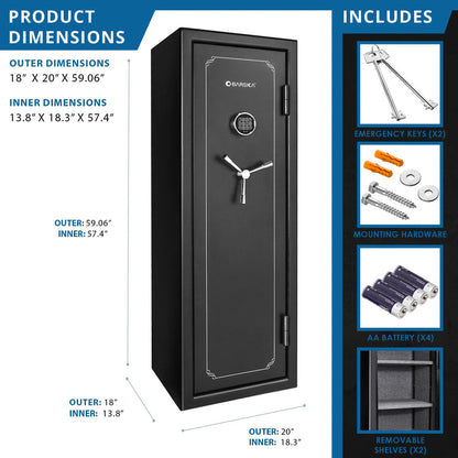 FV1000 FireVault Fireproof 14 Rifle Keypad Rifle Safe | AX12216