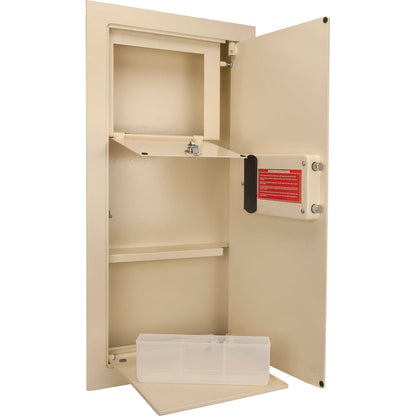 Large Beige Biometric Wall Safe, Right/Left Opening | AX12408, AX12880