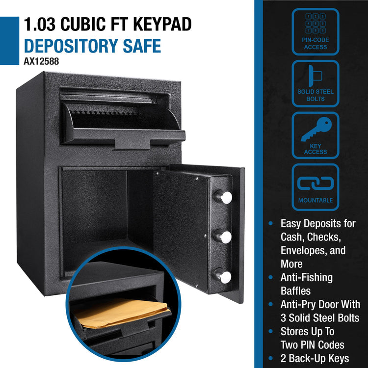 DX200 1.03 Cu. ft Keypad Depository Safe | AX12588