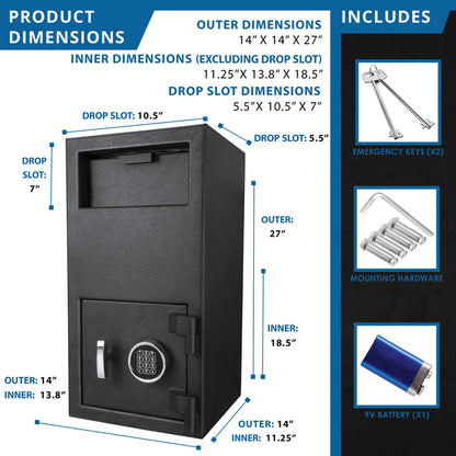 DX300 1.72 Cu. ft Keypad Depository Safe | AX12590