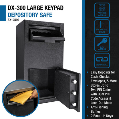 DX300 1.72 Cu. ft Keypad Depository Safe | AX12590