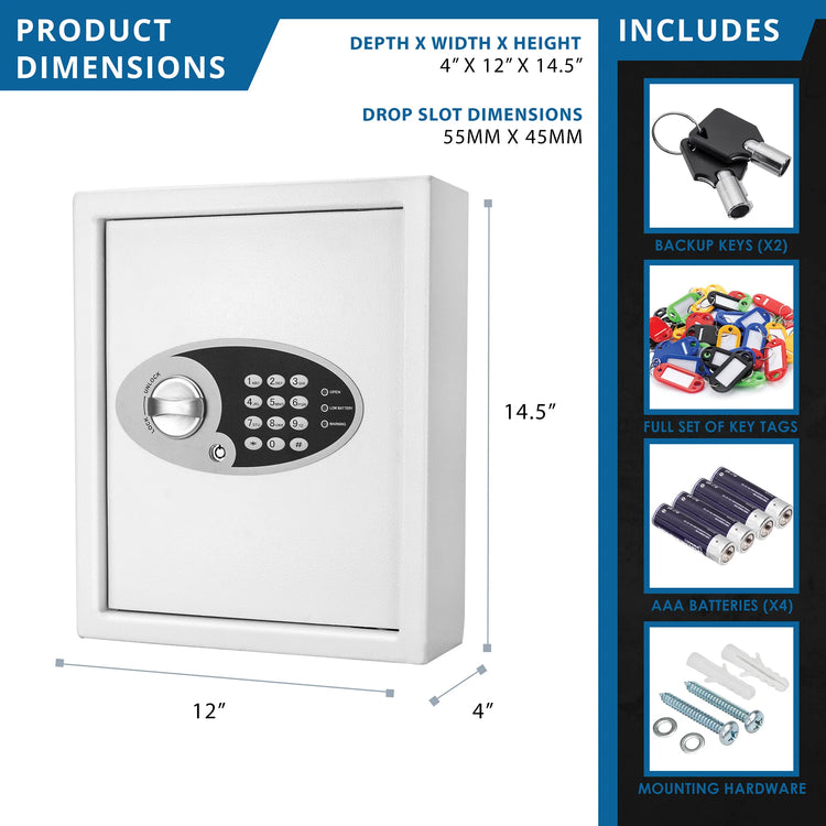 48 Capacity Fixed Position Key Cabinet Digital Keypad Wall Safe | AX12658