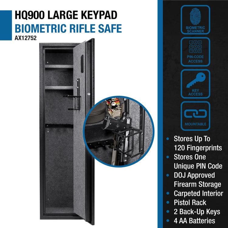 HQ900 11 Rifle Biometric Keypad Rifle Safe | AX12752