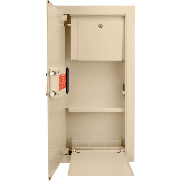 Large Beige Biometric Wall Safe, Right/Left Opening | AX12408, AX12880