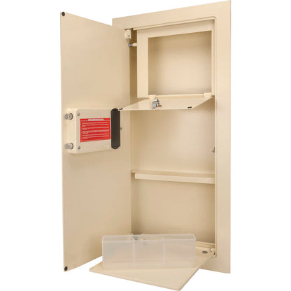 Large Beige Biometric Wall Safe, Right/Left Opening | AX12408, AX12880