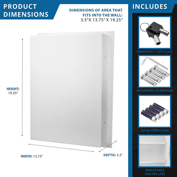 0.52 Cu. ft Right Opening Wall Safe, White | AX13030