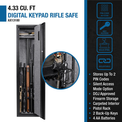 4.33 Cu. ft 11 Rifle Digital Keypad Rifle Safe | AX13100