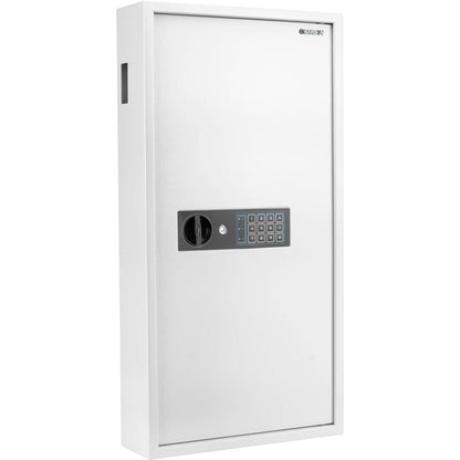 180 Capacity Adjustable Key Cabinet Digital Keypad Wall Safe, White | AX13350