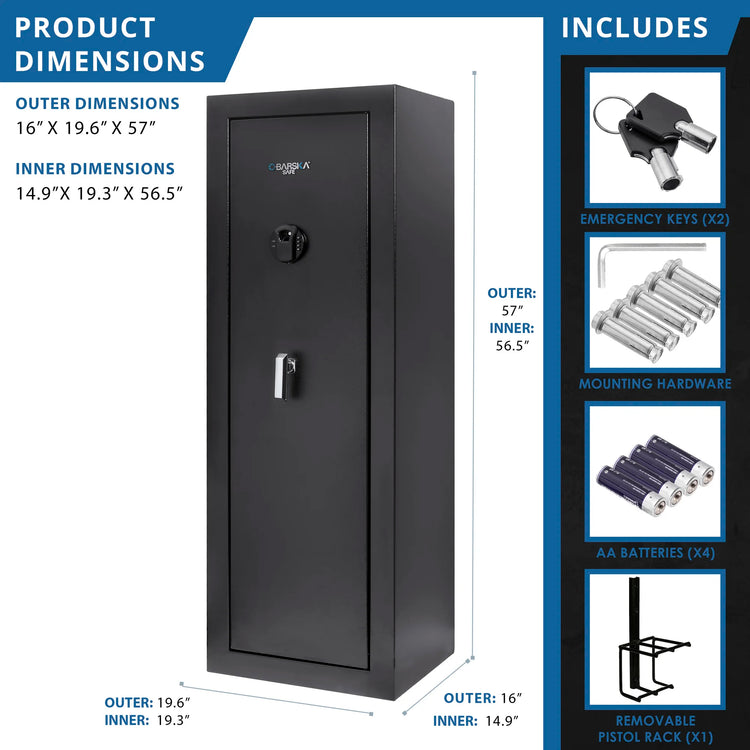 HQ1000 16 Rifle Biometric Digital Keypad Rifle Safe | AX13378