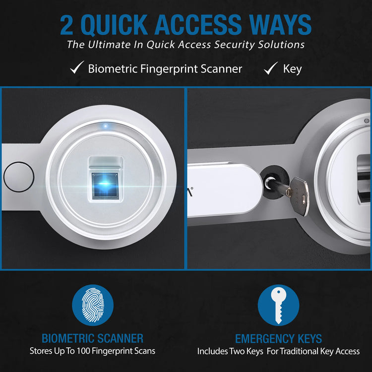 0.75 Cu. ft Biometric Fireproof Security Safe, Black | AX13498