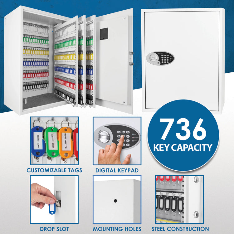 736 Capacity Adjustable Key Cabinet Digital Keypad Wall Safe | AX13500