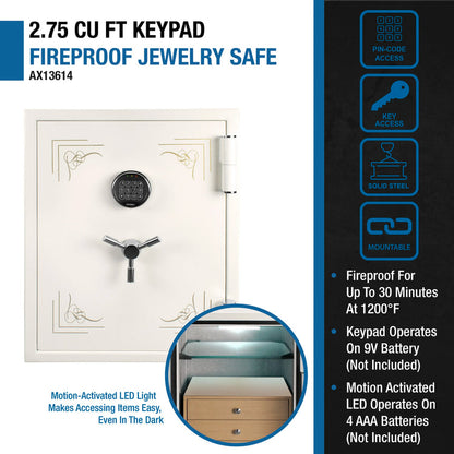 2.75 Cu. ft Keypad Fireproof Jewelry Safe | AX13614