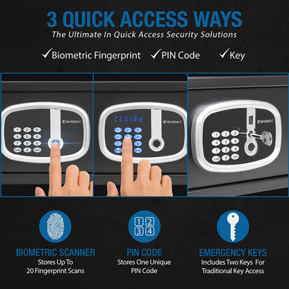 0.85 Cu. ft Biometric Digital Keypad Security Safe with Interior Light | AX13632