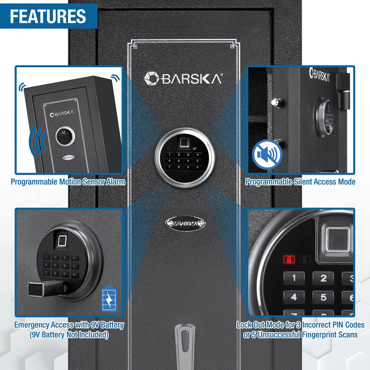 5.51 Cu. ft 10 Rifle Biometric Keypad Rifle Safe | AX13646