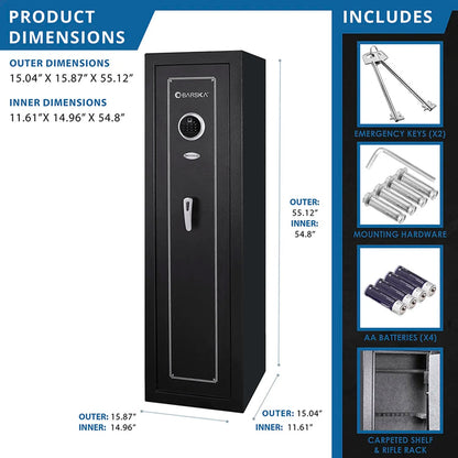 5.51 Cu. ft 10 Rifle Biometric Keypad Rifle Safe | AX13646