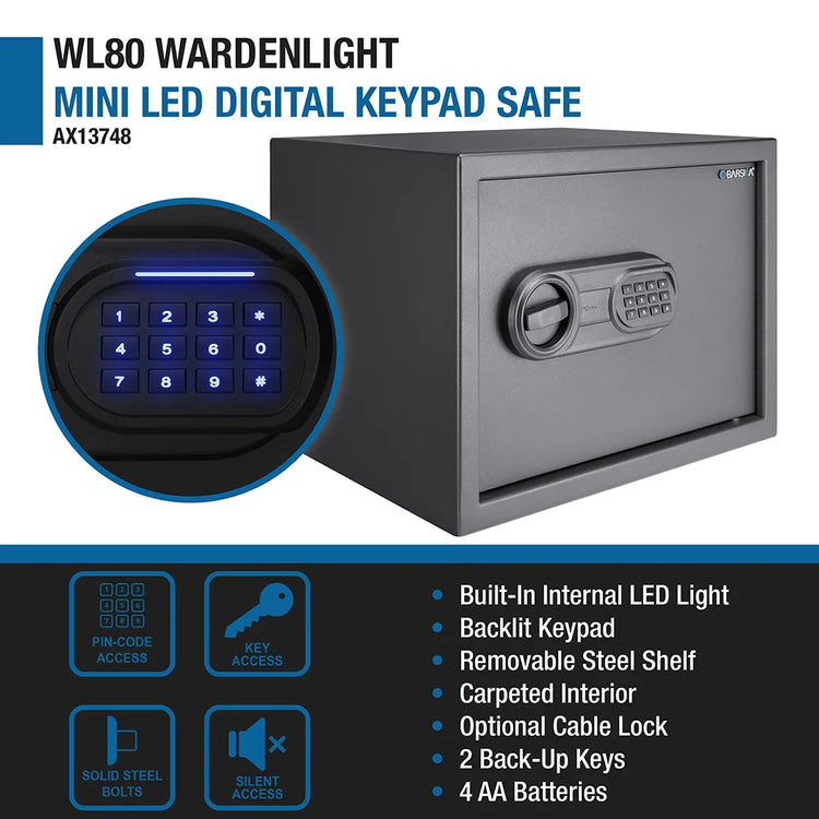 WL80 WardenLight 0.8 Cu. ft Digital Keypad Safe with Interior LED Light | AX13748