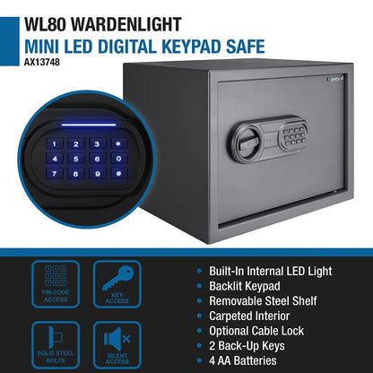 WL80 WardenLight 0.8 Cu. ft Digital Keypad Safe with Interior LED Light | AX13748