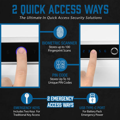 Diamond 0.92 Cu. ft Touchscreen Biometric Keypad Security Safe | AX13938