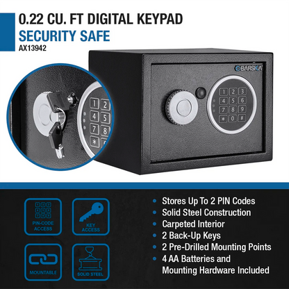 0.22 Cu. ft Digital Keypad Security Safe | AX13942