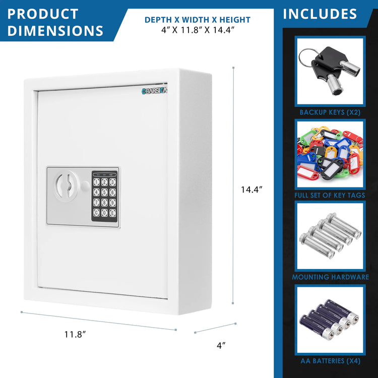 40 Capacity Fixed Position Key Cabinet Digital Keypad Wall Safe | AX13964