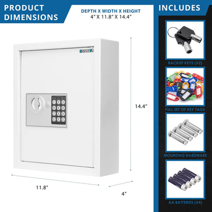 40 Capacity Fixed Position Key Cabinet Digital Keypad Wall Safe | AX13964