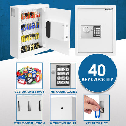 40 Capacity Fixed Position Key Cabinet Digital Keypad Wall Safe | AX13964