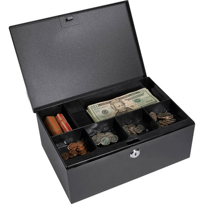 Cash Box with Six Compartment Tray with Key Lock | CB11792