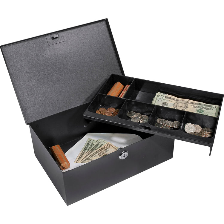 Cash Box with Six Compartment Tray with Key Lock | CB11792