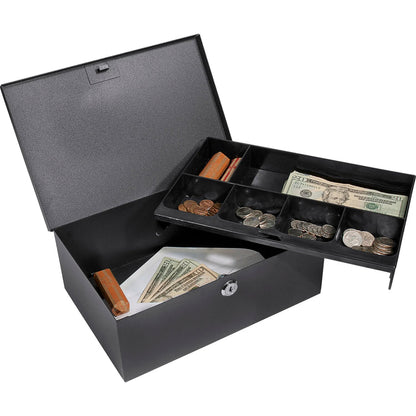 Cash Box with Six Compartment Tray with Key Lock | CB11792