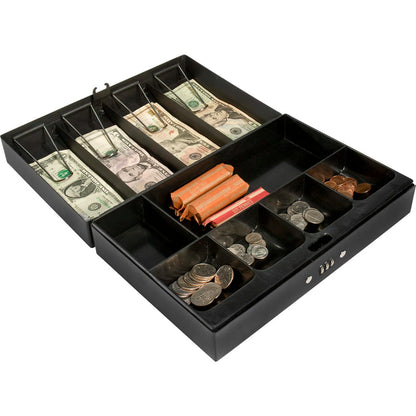 Fold Out Cash Box with Six Compartment Tray and Bill Holder with Combination Lock | CB11794