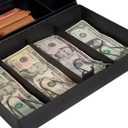 Fold Out Cash Box with Six Compartment Tray and Bill Holder with Combination Lock | CB11794