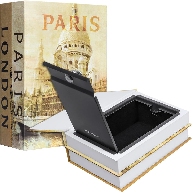 Paris & London Series Dual Book Lock Boxes with Key Lock | CB12470, CB13056, CB13058