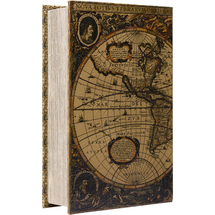 Antique Map Book Lock Box | CB12480