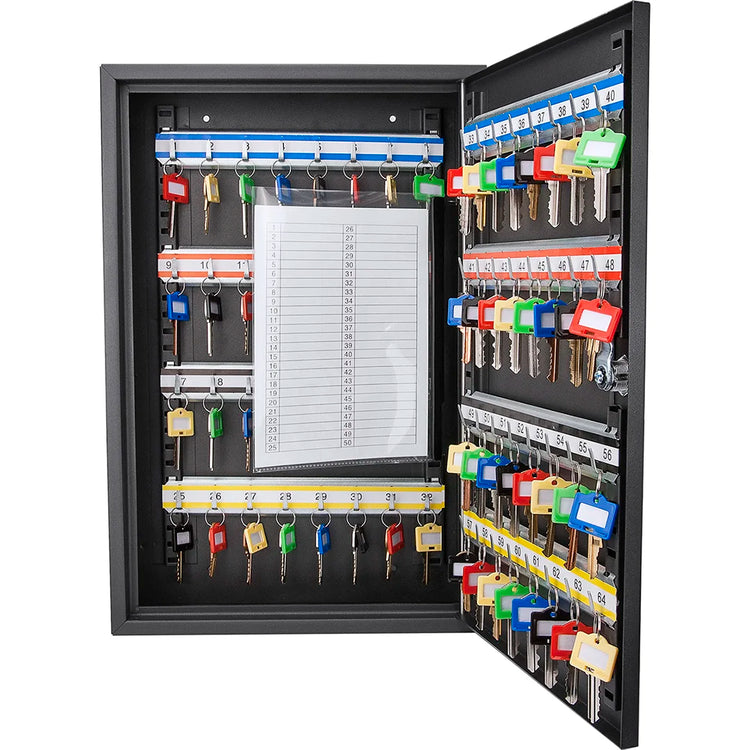 64 Capacity Adjustable Key Cabinet with Key Lock | CB12486