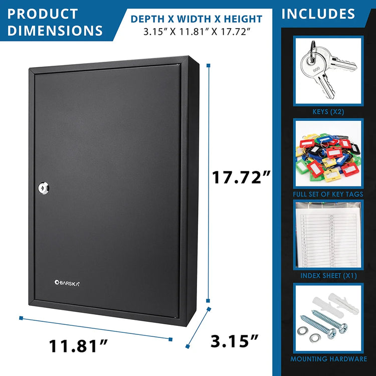 64 Capacity Adjustable Key Cabinet with Key Lock | CB12486