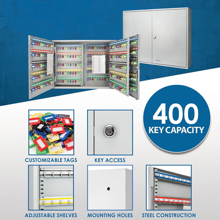 400 Capacity Adjustable Key Cabinet with Key Lock | CB12490