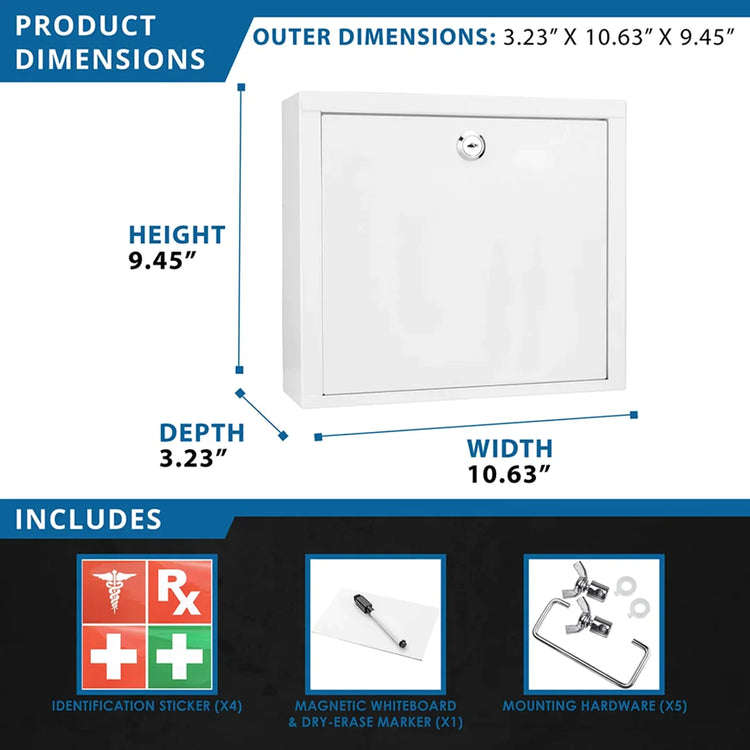 Large Medical Cabinet with Magnetic Dry Erase Pad and Marker | CB12824