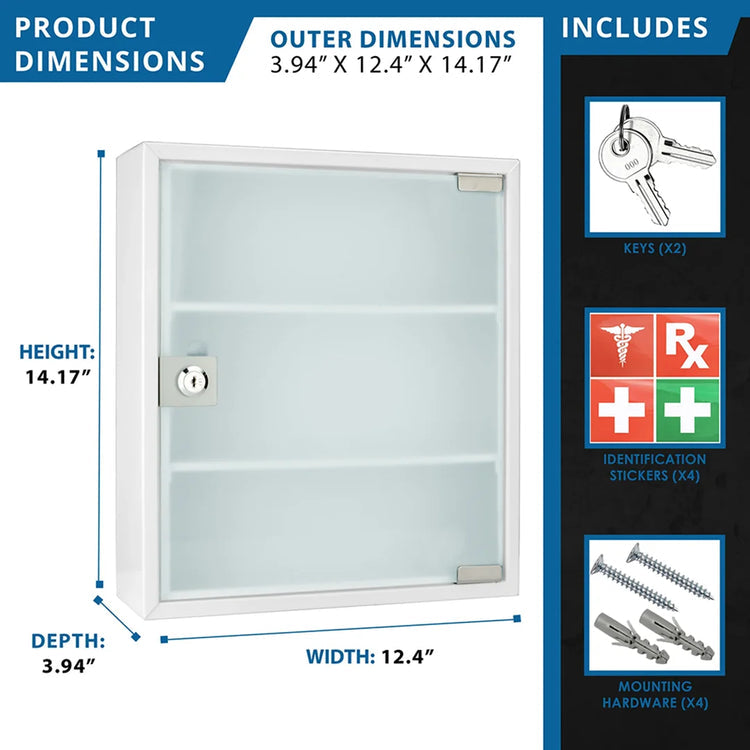 Standard Medical Cabinet with Frosted Glass Door | CB12822