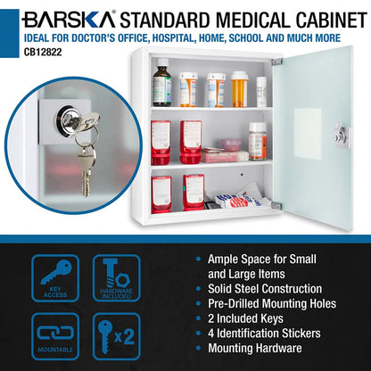 Standard Medical Cabinet with Frosted Glass Door | CB12822