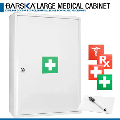 Large Medical Cabinet with Magnetic Dry Erase Pad and Marker | CB12824