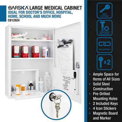 Large Medical Cabinet with Magnetic Dry Erase Pad and Marker | CB12824