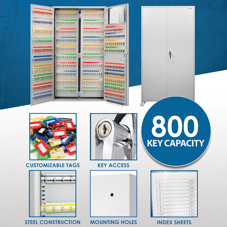 800 Capacity Adjustable Key Cabinet with Key Lock | CB12958